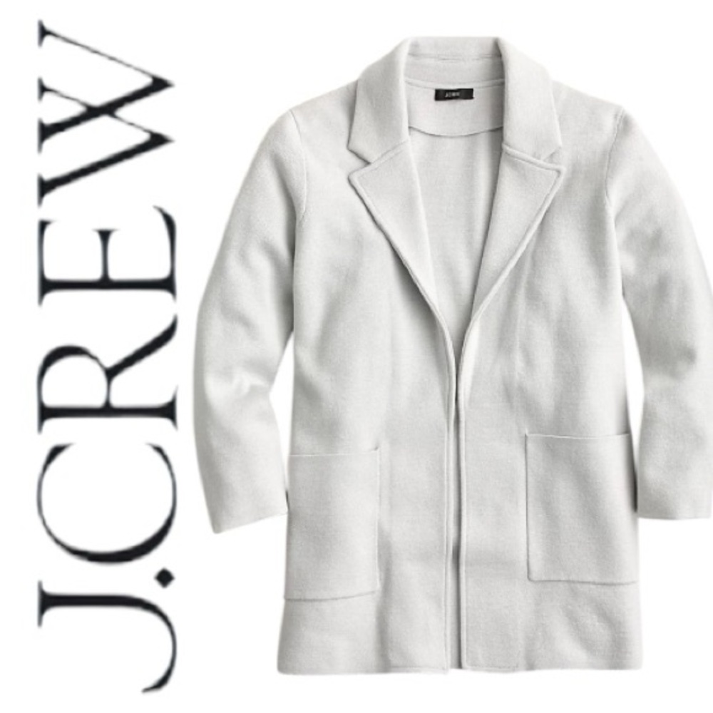 J. Crew Sophie open-front sweater-blazer • Size Medium • Dove Gray